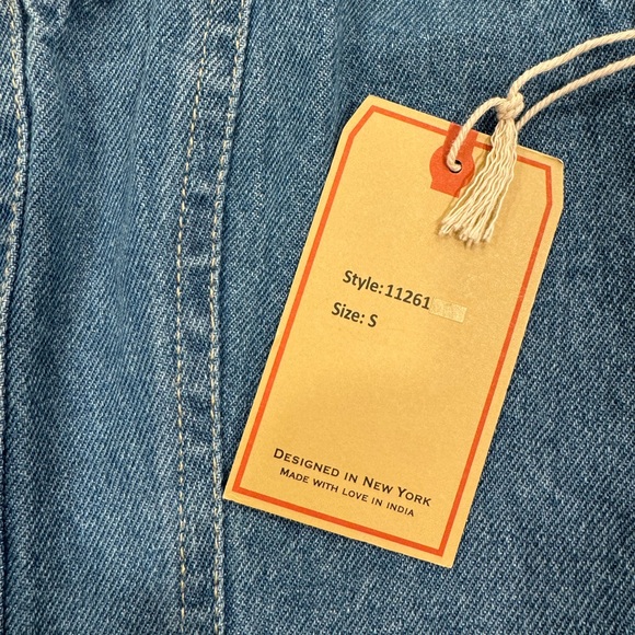 LONE STAR Bustier Corset Top Denim Blue Stretchy Lightly Distressed NWT Small - Picture 9 of 9